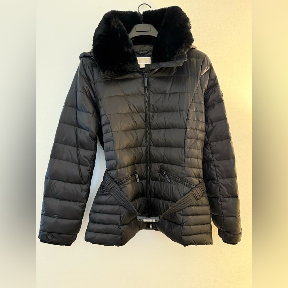 Michael Kors Women's Faux Fur Coat Jacket Black / Size M